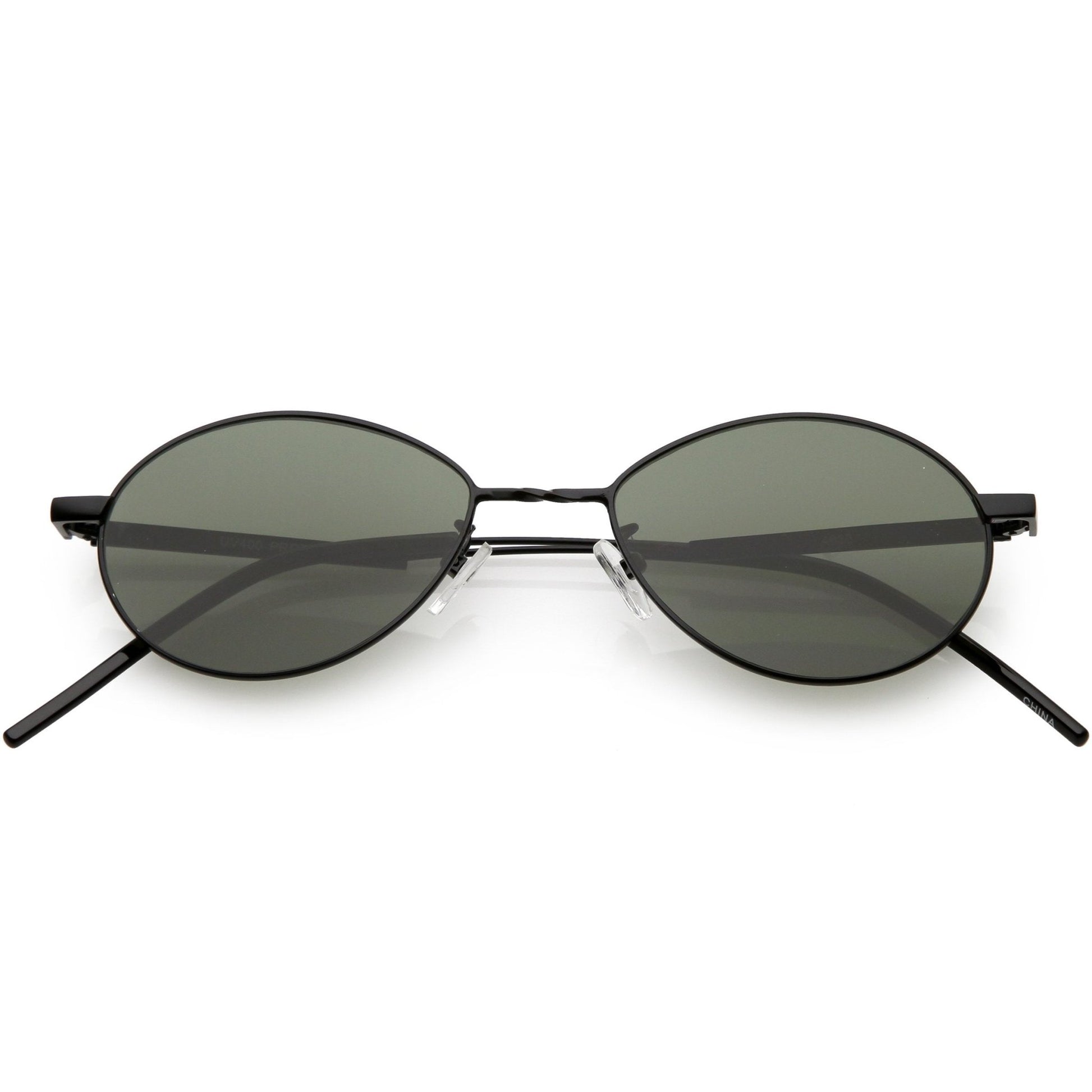 zeroUV - Classic Retro Unisex Metal Oval Dapper Sunglasses C741 - Angler's Pro Tackle & Outdoors