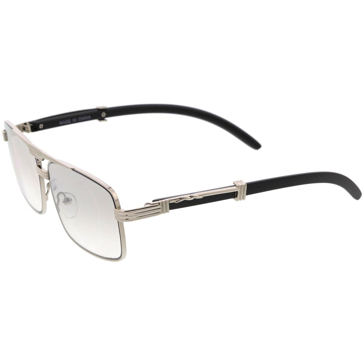 zeroUV - Classy Dapper Neutral Metal Crossbar Square Sunglasses D245 - Angler's Pro Tackle & Outdoors