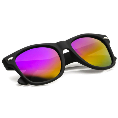 zeroUV - Flat Matte Black Mirrored Polarized Lens Horned Rim Sunglasses 8030 - Angler's Pro Tackle & Outdoors