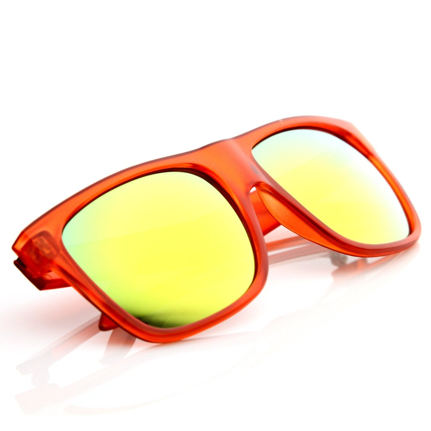 zeroUV - Frosted Retro Flat Top Candy Color Mirrored Lens Sunglasses 8610 - Angler's Pro Tackle & Outdoors