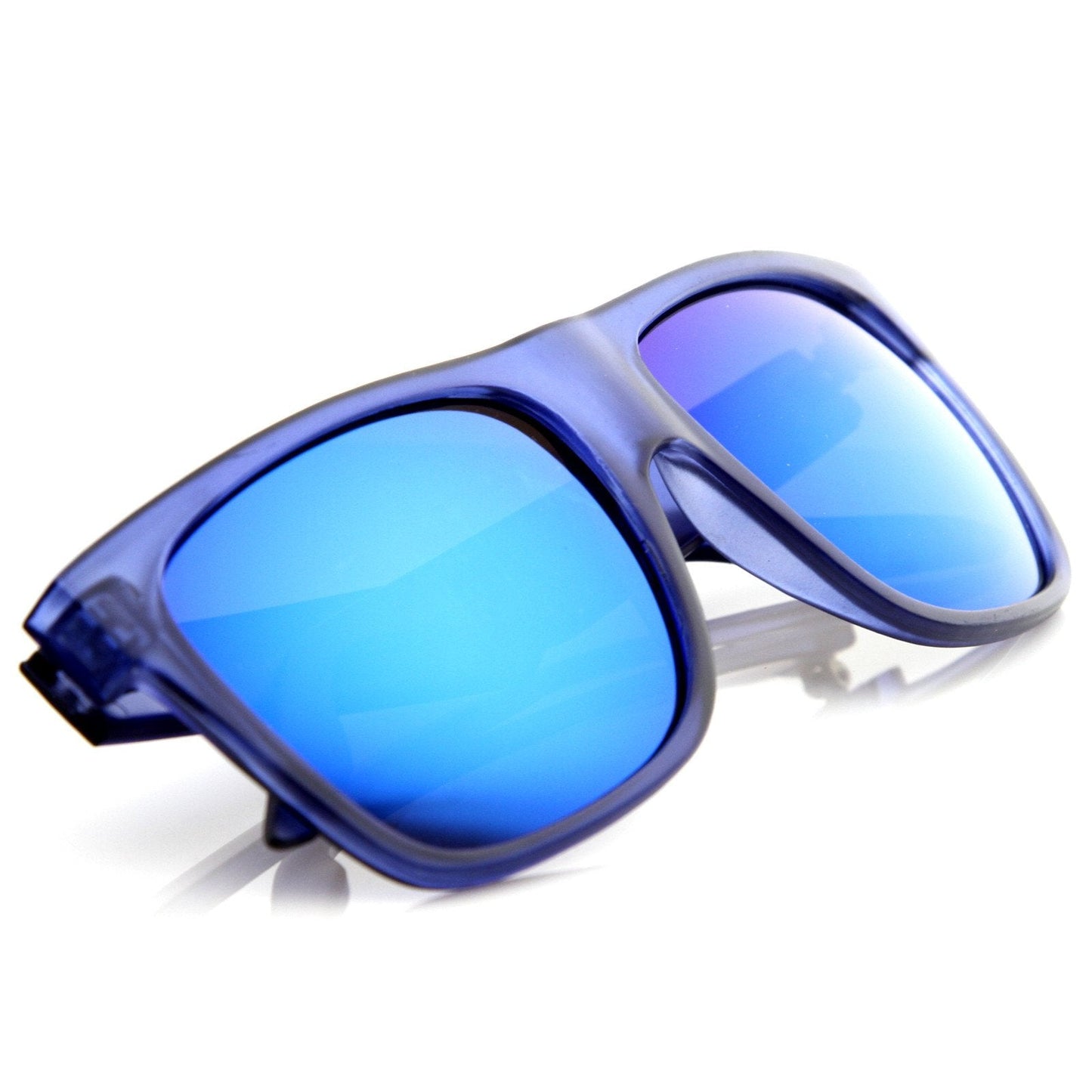 zeroUV - Frosted Retro Flat Top Candy Color Mirrored Lens Sunglasses 8610 - Angler's Pro Tackle & Outdoors