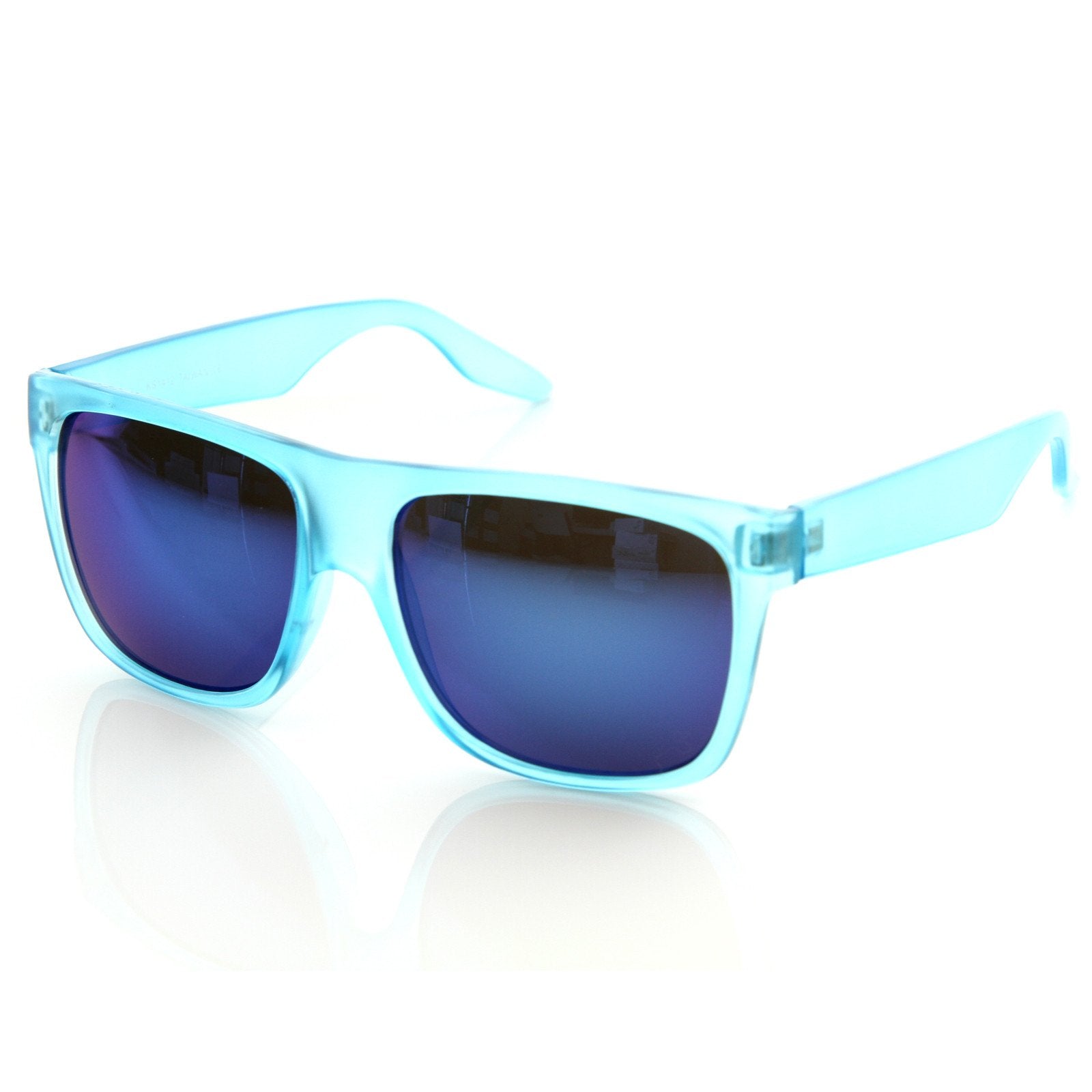 zeroUV - Frosted Retro Flat Top Candy Color Mirrored Lens Sunglasses 8610 - Angler's Pro Tackle & Outdoors