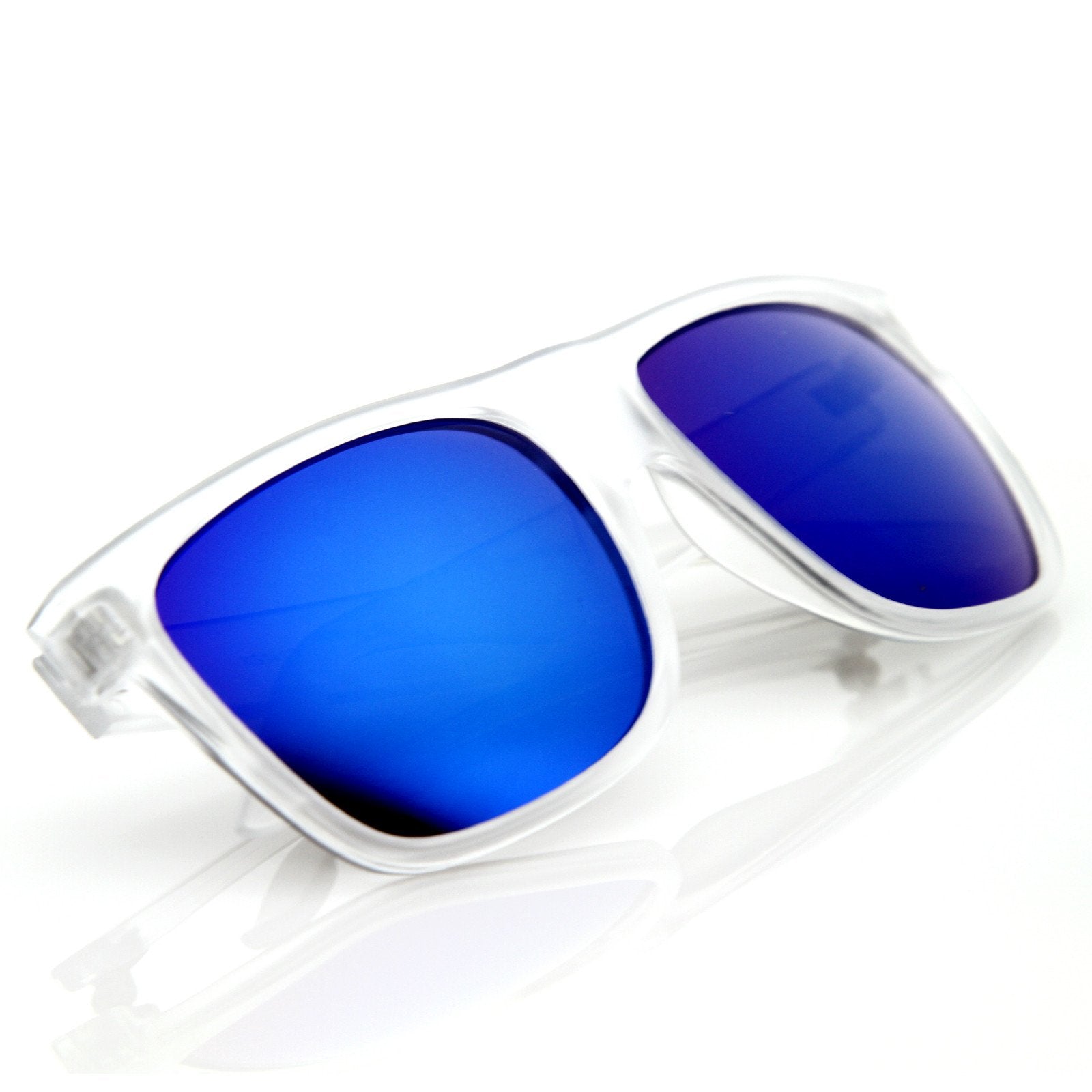 zeroUV - Frosted Retro Flat Top Candy Color Mirrored Lens Sunglasses 8610 - Angler's Pro Tackle & Outdoors