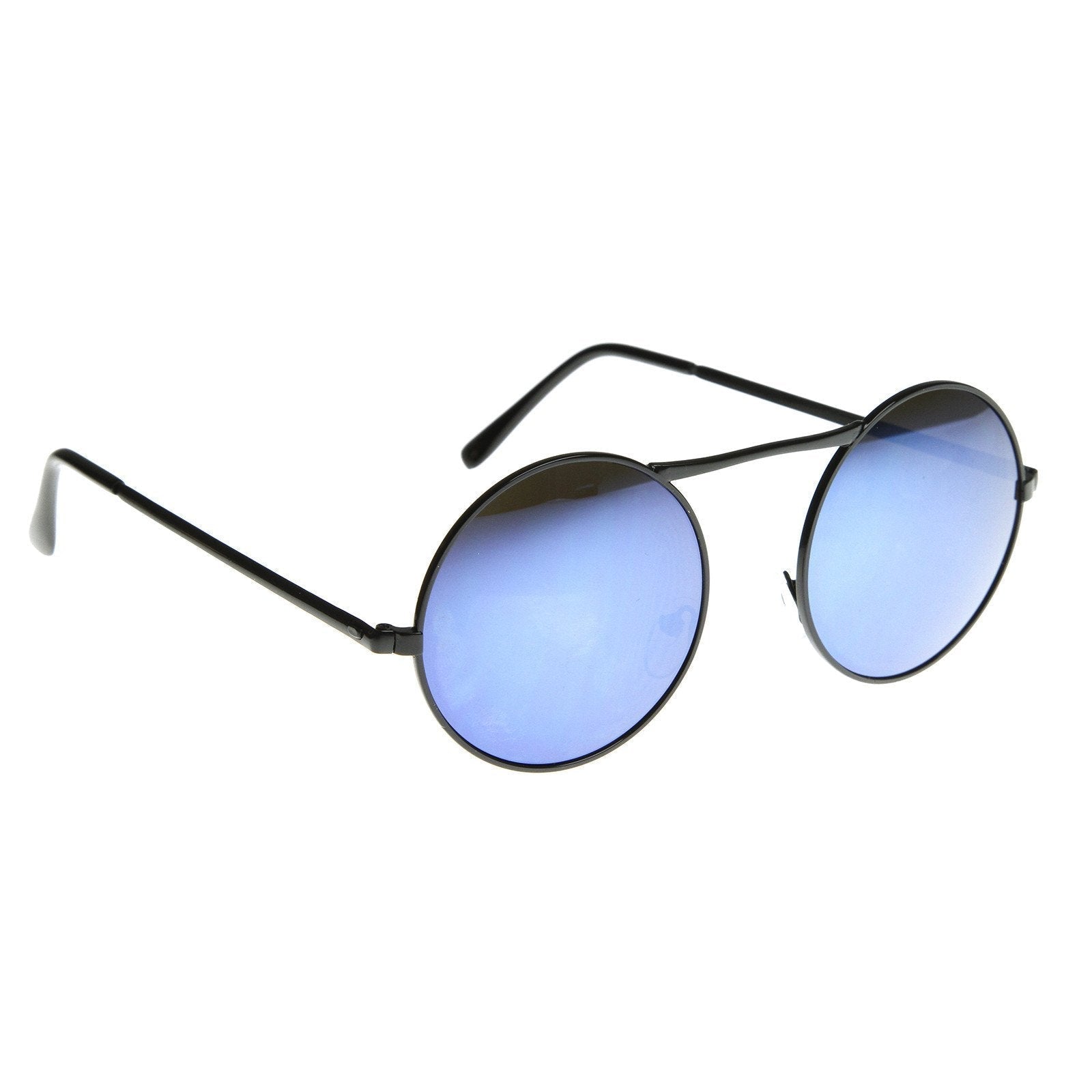 zeroUV - Large Retro Round Steampunk Mirrored Lens Sunglasses 8759 - Angler's Pro Tackle & Outdoors