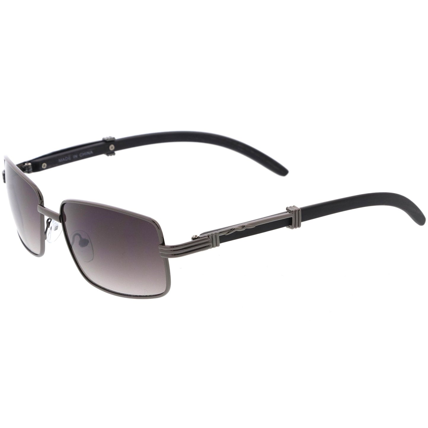 zeroUV - Medium Dapper Sleek Metal Two - Tone Square Sunglasses D249 - Angler's Pro Tackle & Outdoors