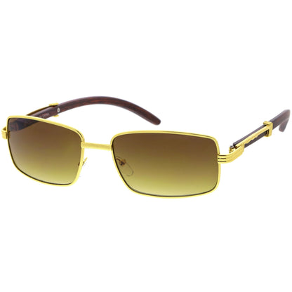 zeroUV - Medium Dapper Sleek Metal Two - Tone Square Sunglasses D249 - Angler's Pro Tackle & Outdoors