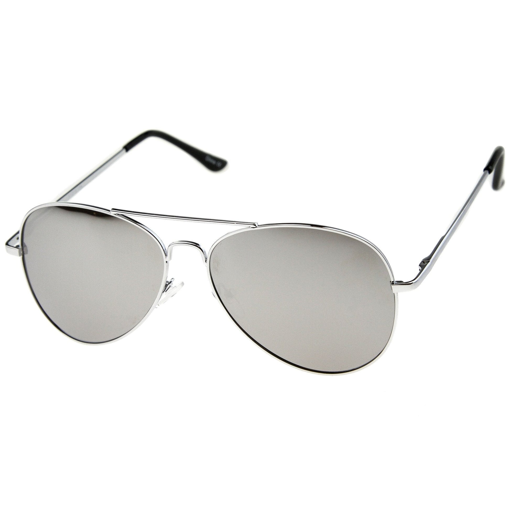 zeroUV - Premium Military Mirrored Lens Metal Aviator Sunglasses 1375 58mm - Angler's Pro Tackle & Outdoors