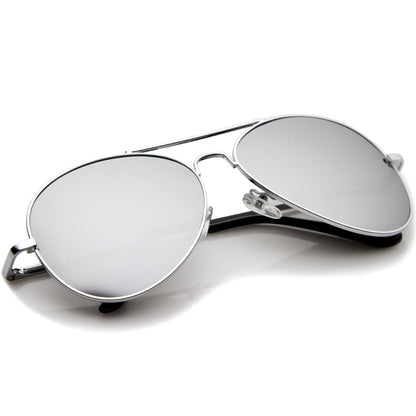 zeroUV - Premium Military Mirrored Lens Metal Aviator Sunglasses 1375 58mm - Angler's Pro Tackle & Outdoors