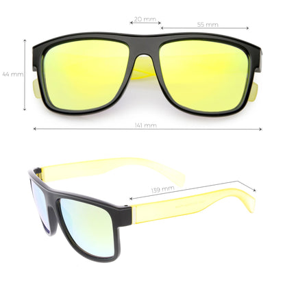 zeroUV - Radical Retro Skater Horned Rim Flash Mirrored Sunglasses C787 - Angler's Pro Tackle & Outdoors