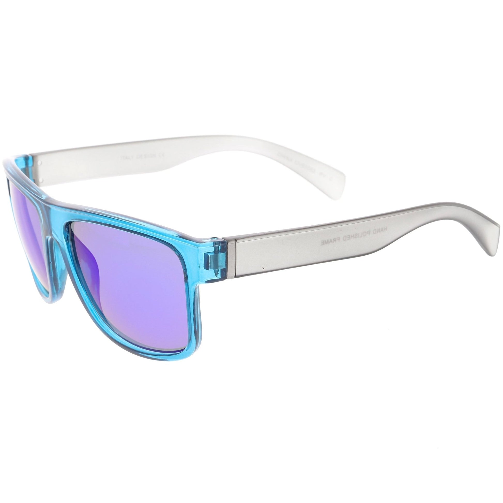 zeroUV - Radical Retro Skater Horned Rim Flash Mirrored Sunglasses C787 - Angler's Pro Tackle & Outdoors