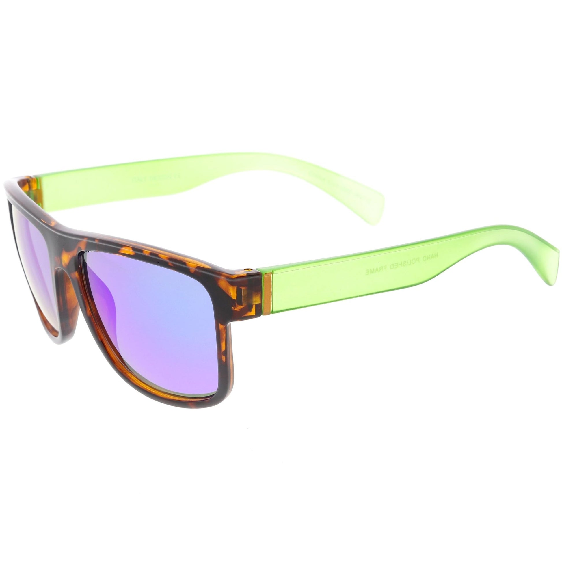 zeroUV - Radical Retro Skater Horned Rim Flash Mirrored Sunglasses C787 - Angler's Pro Tackle & Outdoors