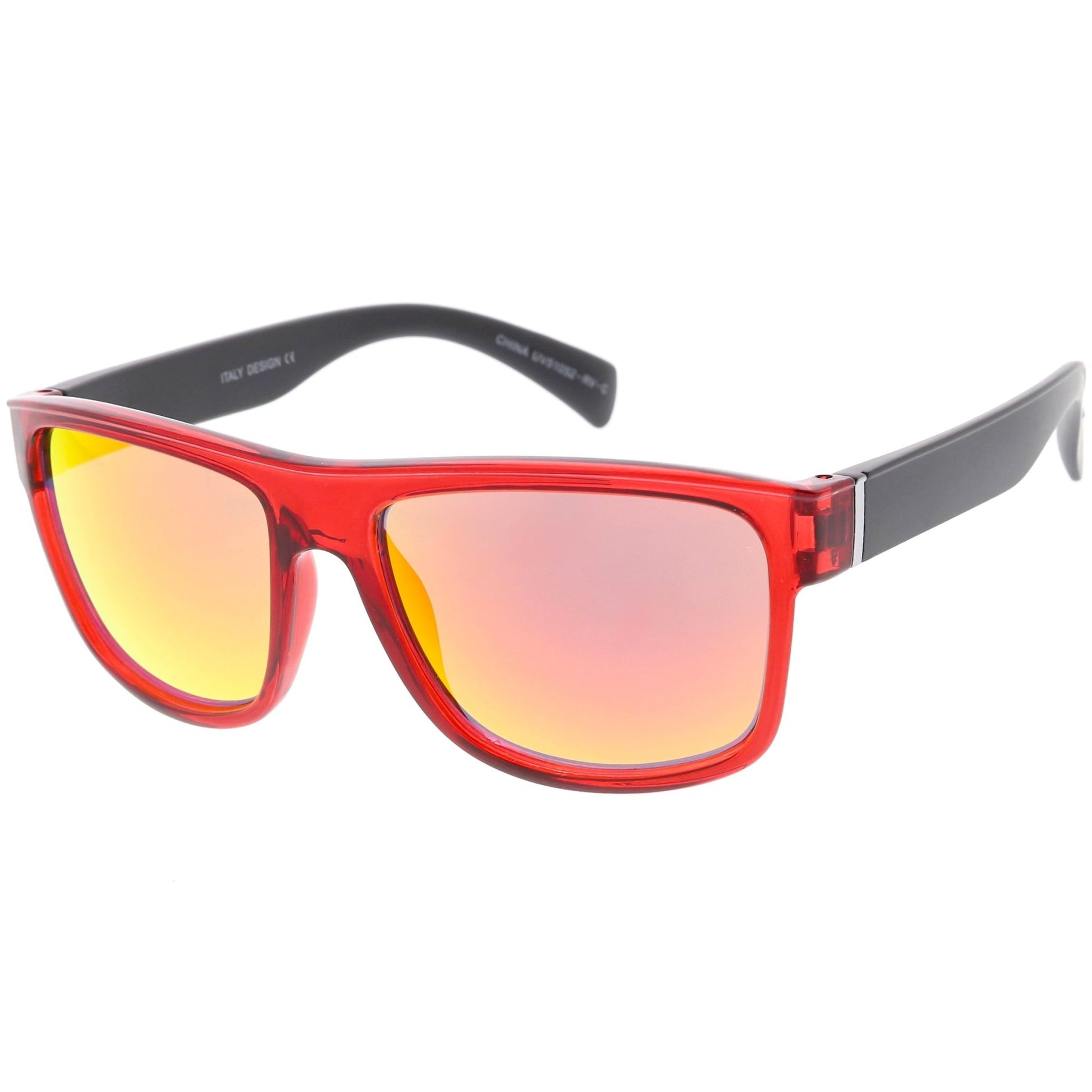 zeroUV - Radical Retro Skater Horned Rim Flash Mirrored Sunglasses C787 - Angler's Pro Tackle & Outdoors