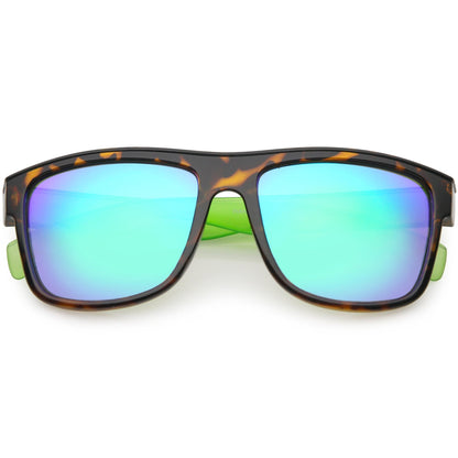 zeroUV - Radical Retro Skater Horned Rim Flash Mirrored Sunglasses C787 - Angler's Pro Tackle & Outdoors