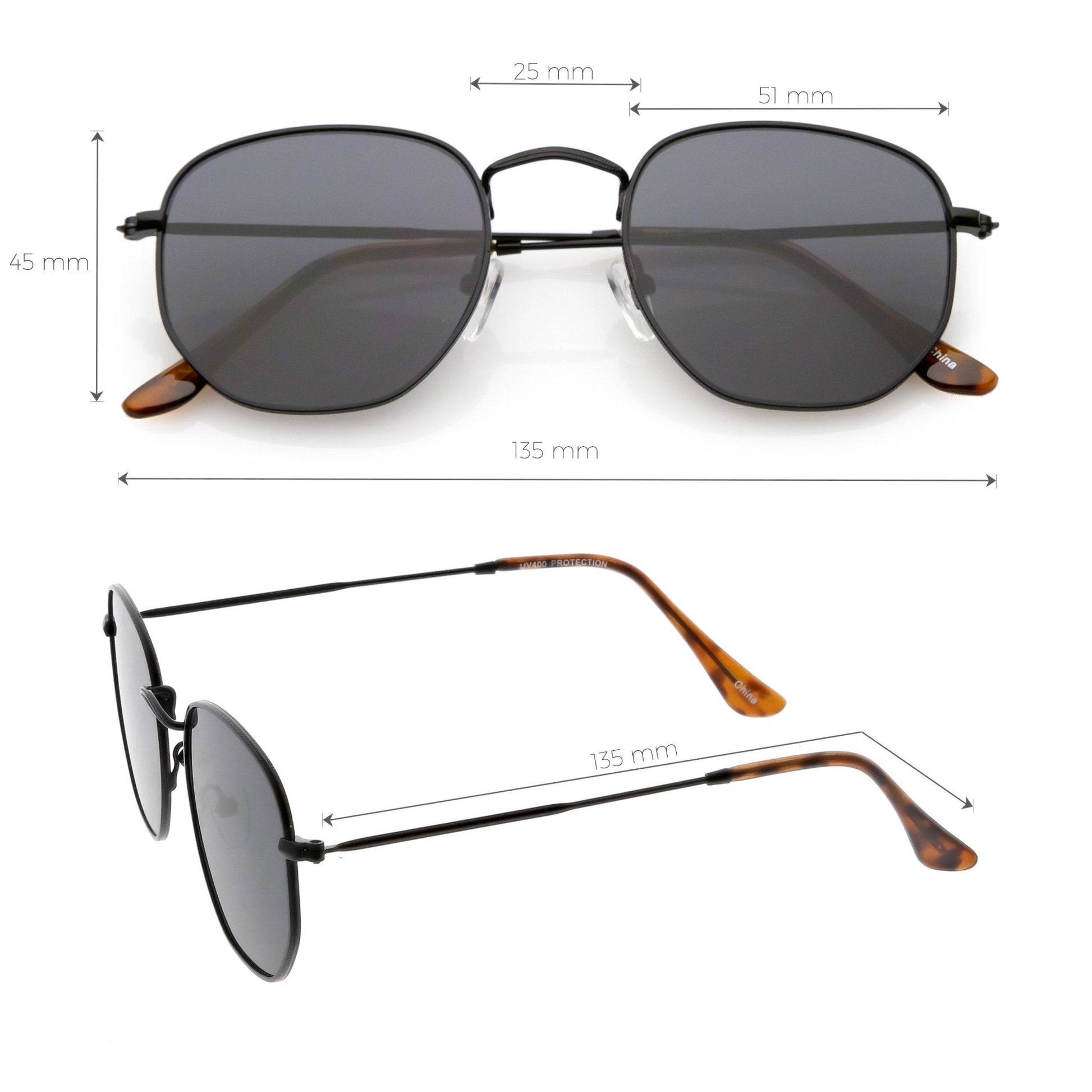 zeroUV - Retro Dapper Indie Modern Flat Geometric Lens Sunglasses C518 - Angler's Pro Tackle & Outdoors