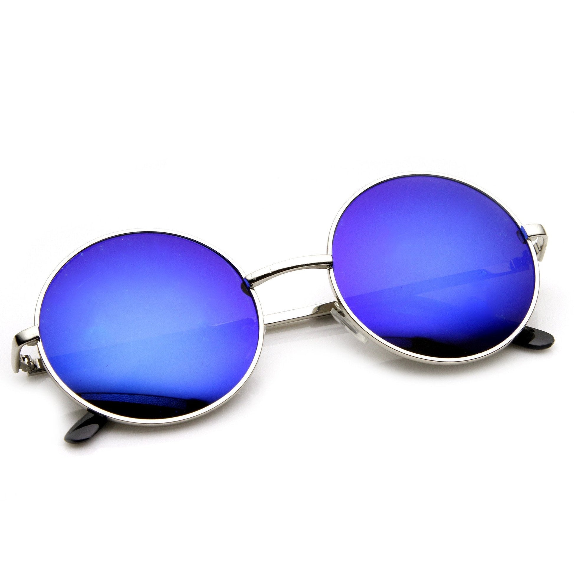 zeroUV - Retro Flash Color Mirror Lens Round Metal Sunglasses 9203 - Angler's Pro Tackle & Outdoors