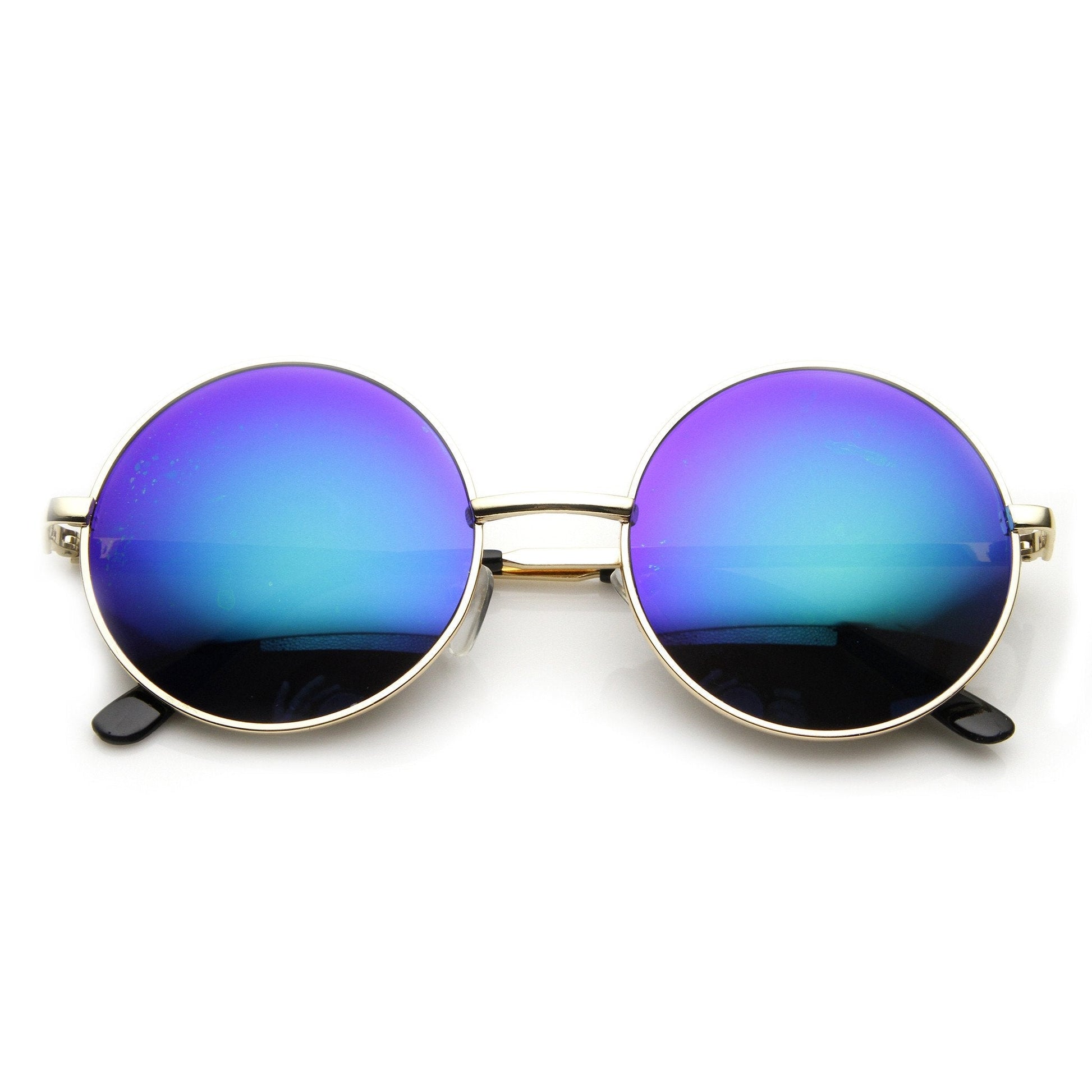 zeroUV - Retro Flash Color Mirror Lens Round Metal Sunglasses 9203 - Angler's Pro Tackle & Outdoors