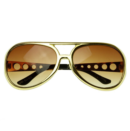 zeroUV - Retro Large Elvis King Of Rock and Roll Aviator Sunglasses 2203 - Angler's Pro Tackle & Outdoors