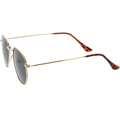 zeroUV - Retro Modern Geometric Hexagon Frame Dapper Sunglasses C455 - Angler's Pro Tackle & Outdoors