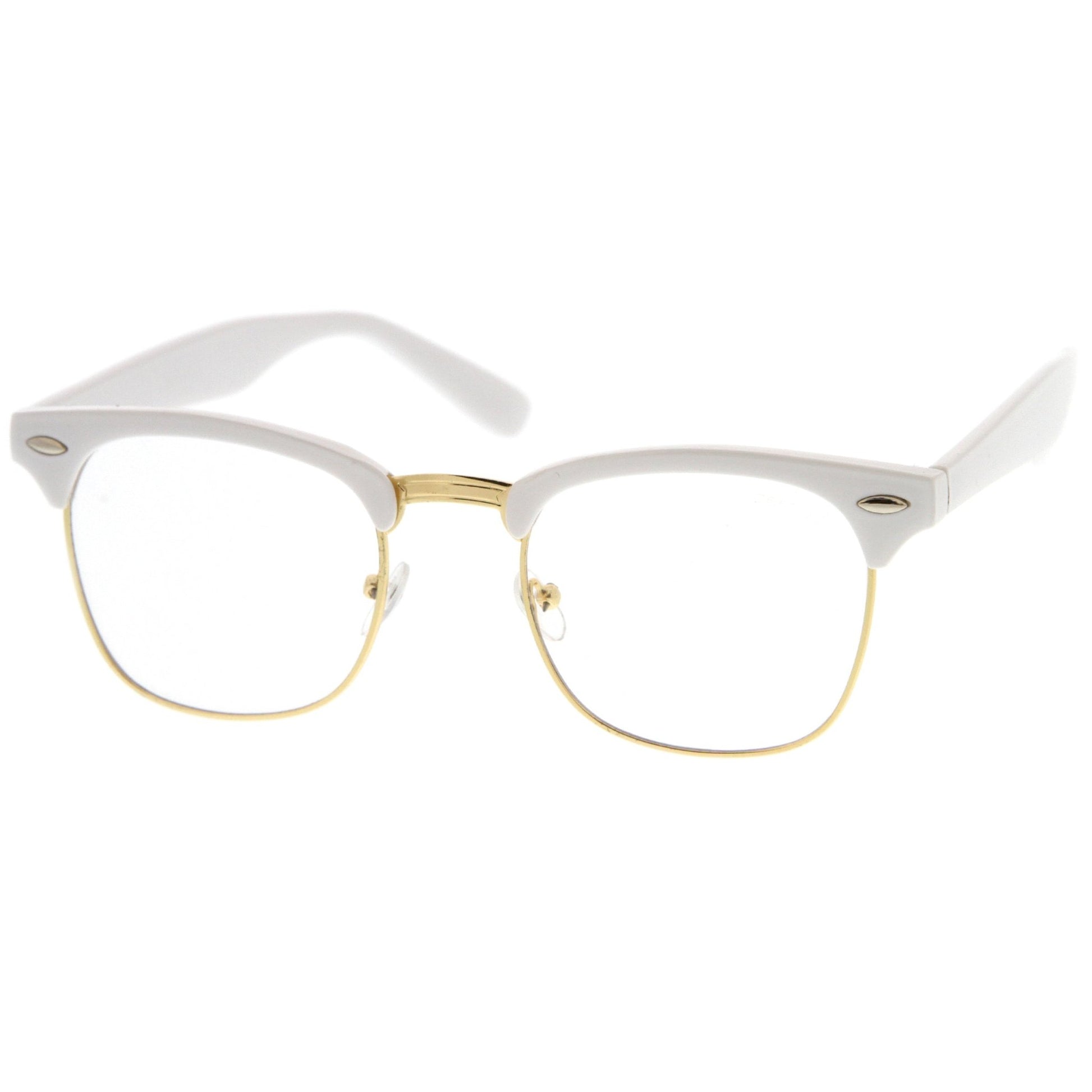 zeroUV Vintage Inspired Classic Horned Rim Half Frame Clear Lens Glasses 2933 - Angler's Pro Tackle & Outdoors