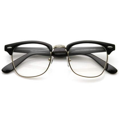 zeroUV Vintage Inspired Classic Horned Rim Half Frame Clear Lens Glasses 2933 - Angler's Pro Tackle & Outdoors