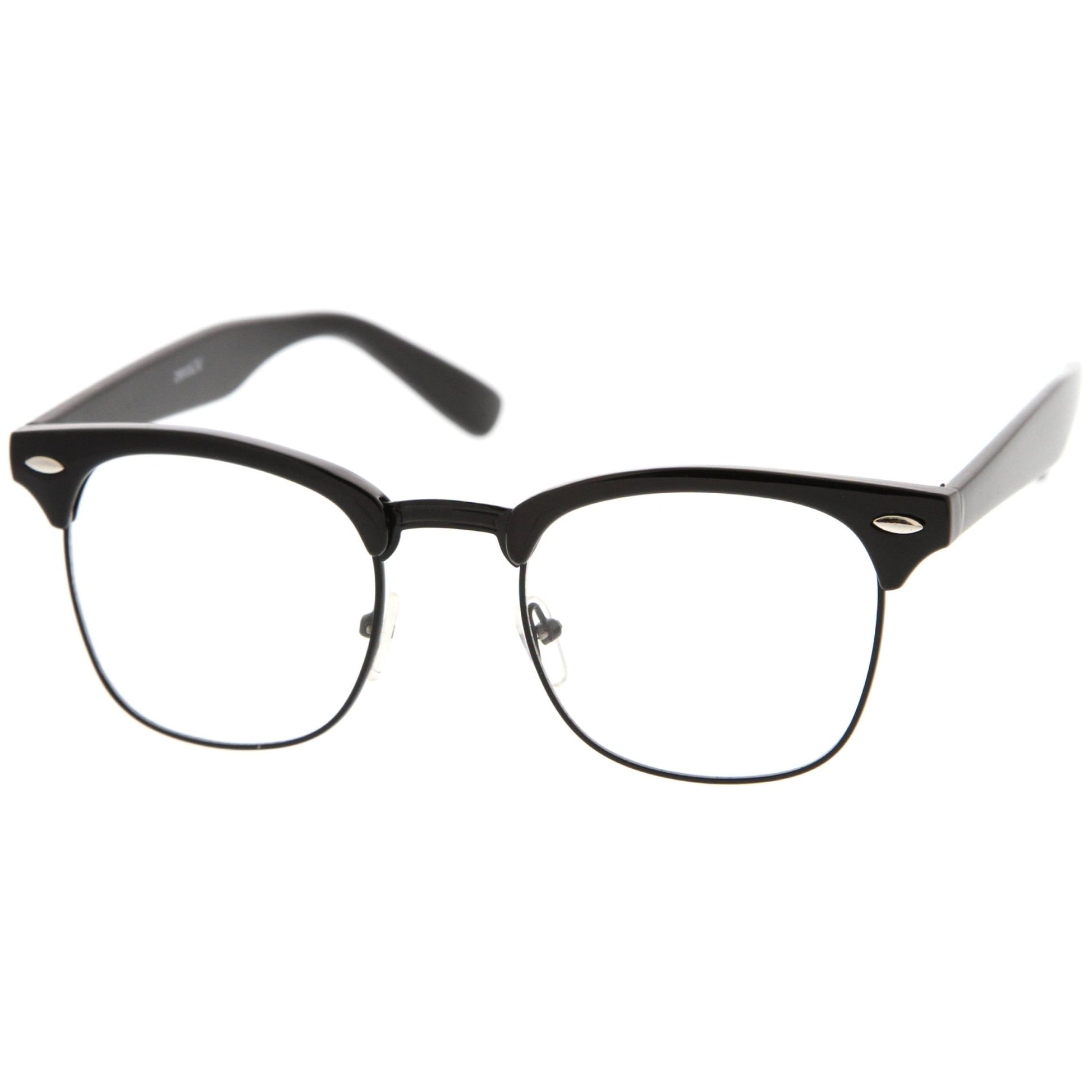 zeroUV Vintage Inspired Classic Horned Rim Half Frame Clear Lens Glasses 2933 - Angler's Pro Tackle & Outdoors