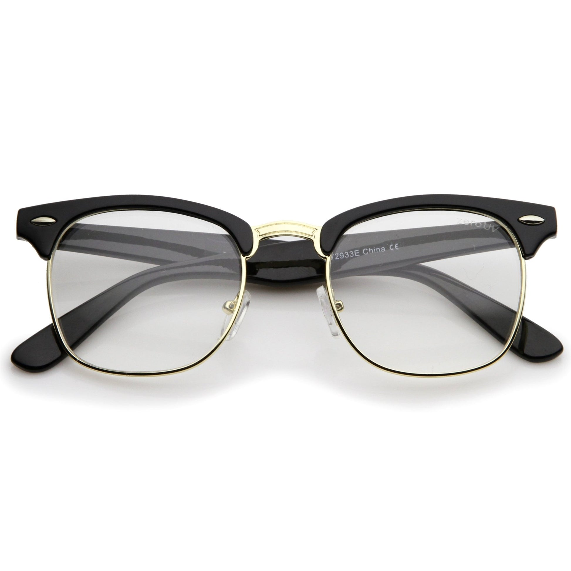 zeroUV Vintage Inspired Classic Horned Rim Half Frame Clear Lens Glasses 2933 - Angler's Pro Tackle & Outdoors