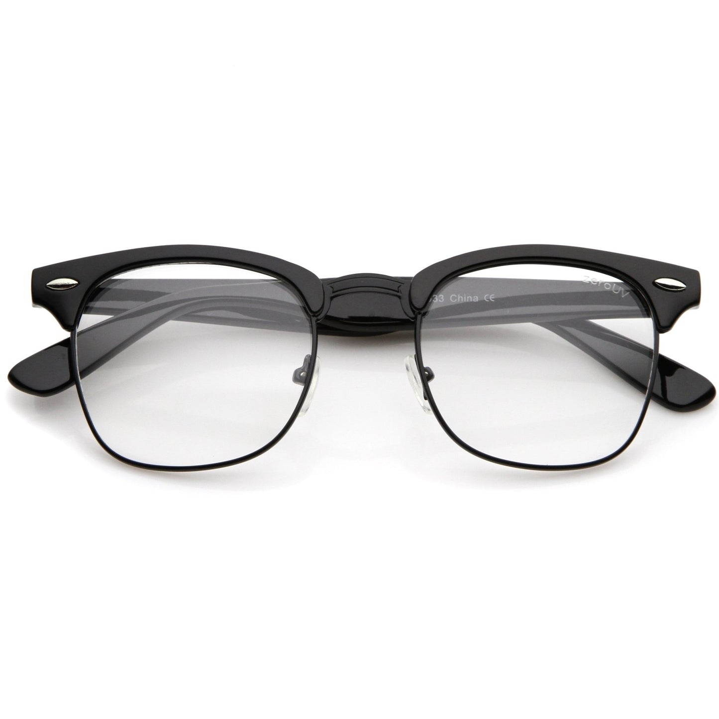 zeroUV Vintage Inspired Classic Horned Rim Half Frame Clear Lens Glasses 2933 - Angler's Pro Tackle & Outdoors