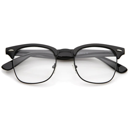 zeroUV Vintage Inspired Classic Horned Rim Half Frame Clear Lens Glasses 2933 - Angler's Pro Tackle & Outdoors