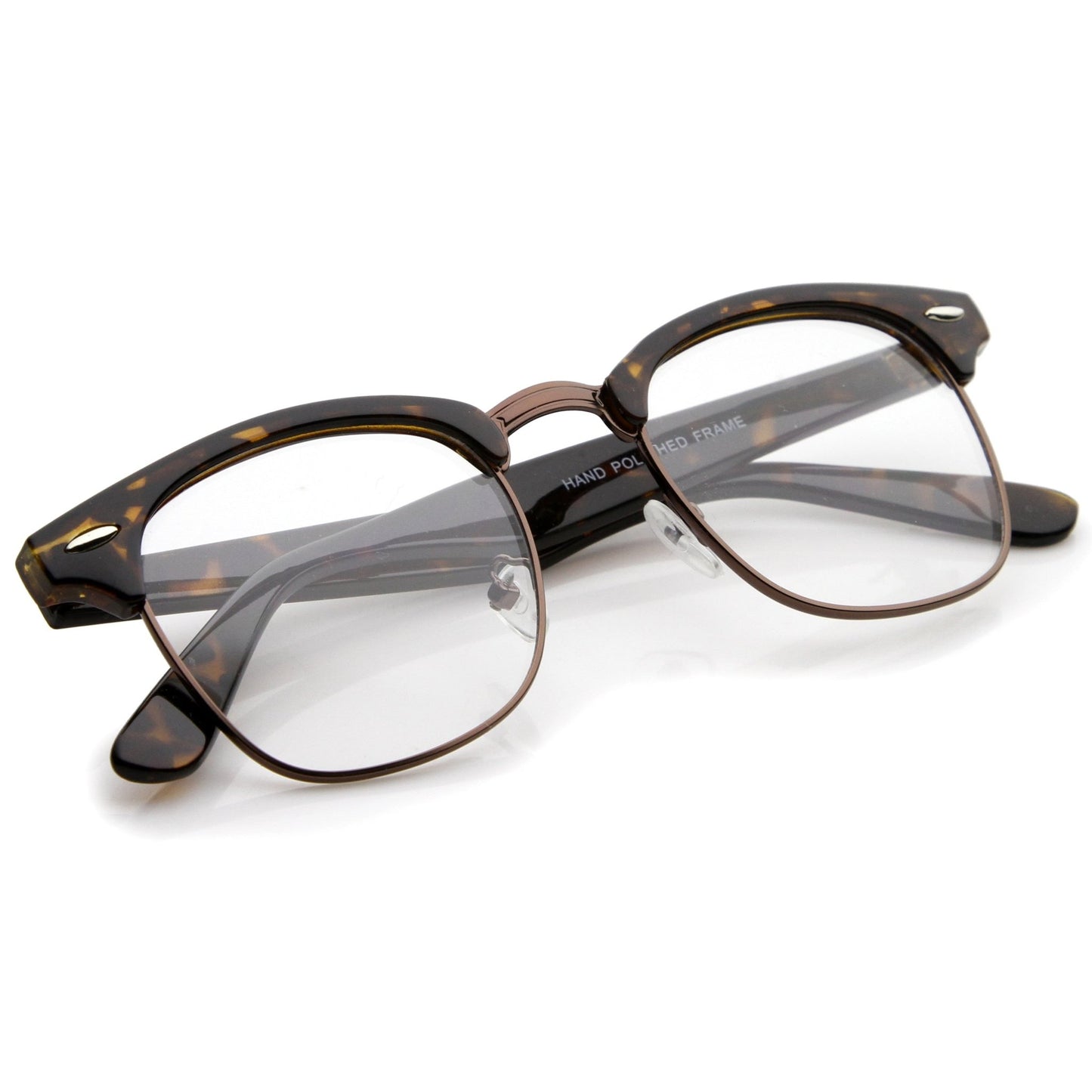 zeroUV Vintage Inspired Classic Horned Rim Half Frame Clear Lens Glasses 2933 - Angler's Pro Tackle & Outdoors