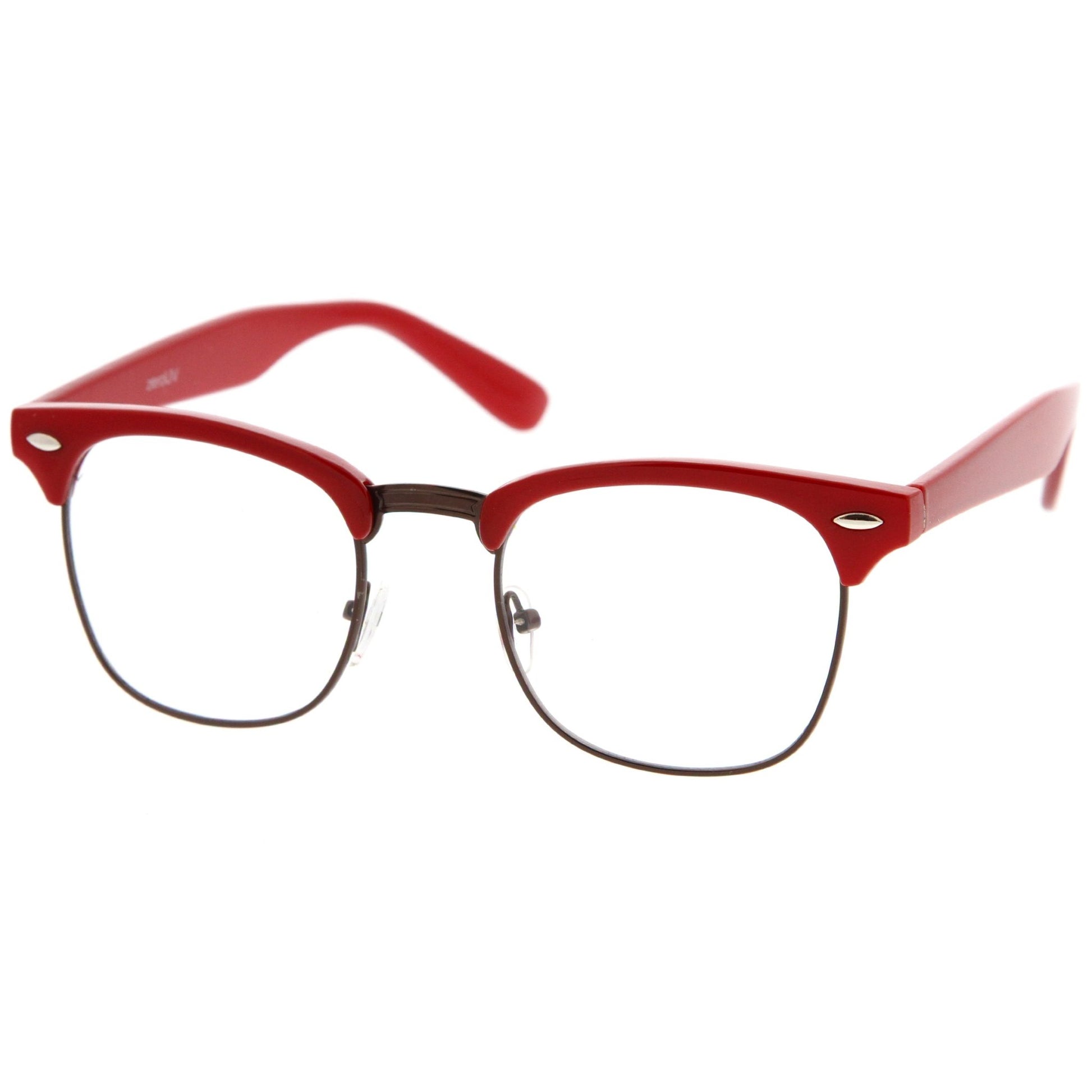zeroUV Vintage Inspired Classic Horned Rim Half Frame Clear Lens Glasses 2933 - Angler's Pro Tackle & Outdoors