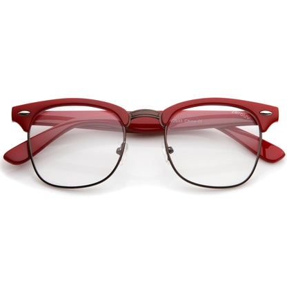 zeroUV Vintage Inspired Classic Horned Rim Half Frame Clear Lens Glasses 2933 - Angler's Pro Tackle & Outdoors