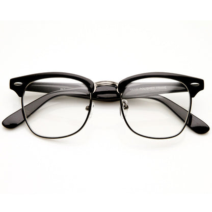 zeroUV Vintage Inspired Classic Horned Rim Half Frame Clear Lens Glasses 2933 - Angler's Pro Tackle & Outdoors