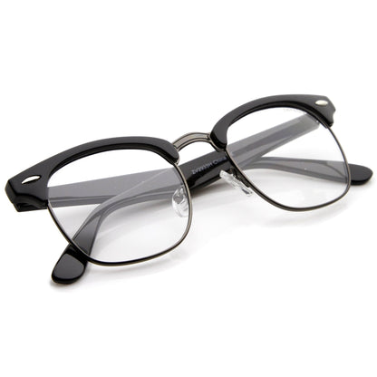 zeroUV Vintage Inspired Classic Horned Rim Half Frame Clear Lens Glasses 2933 - Angler's Pro Tackle & Outdoors