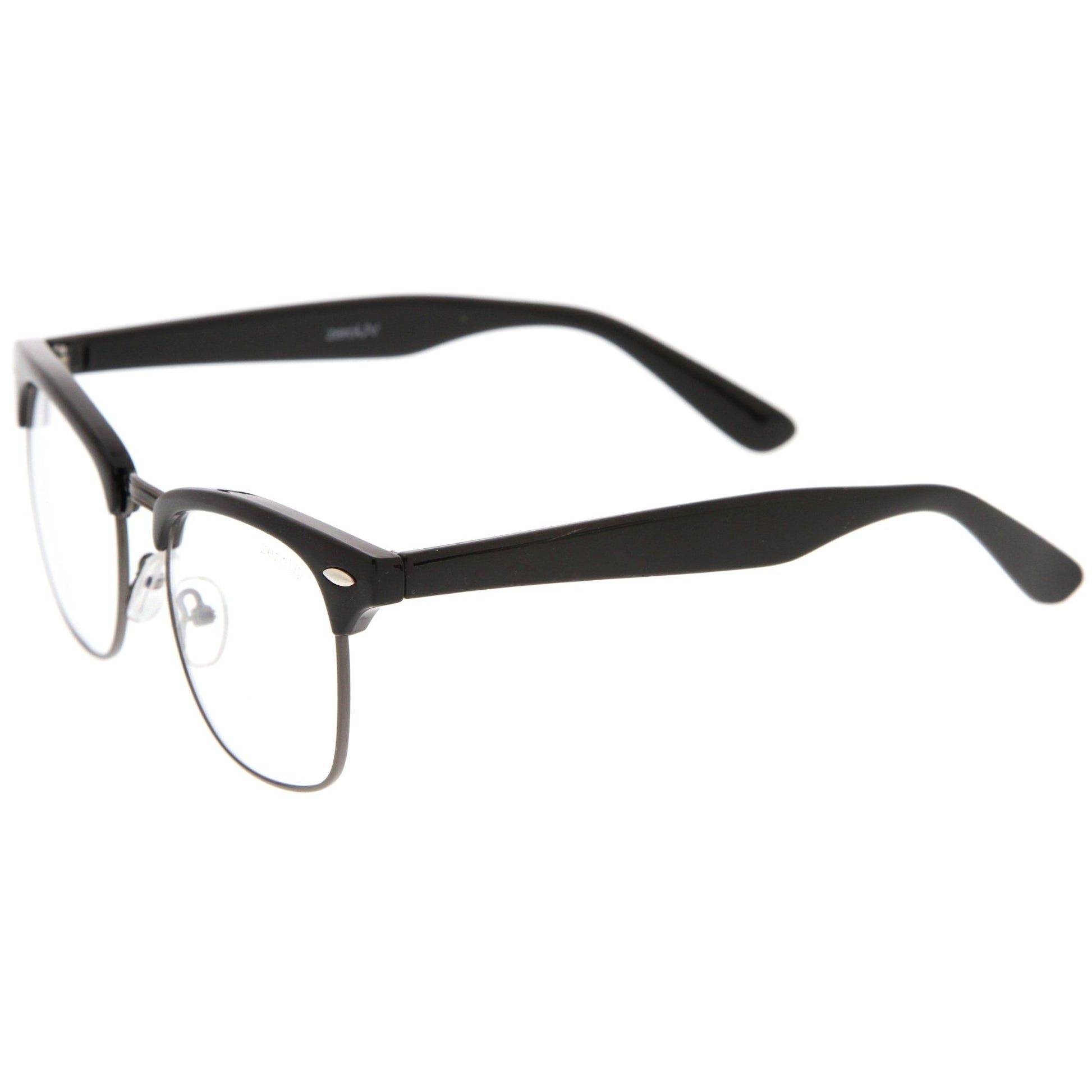 zeroUV Vintage Inspired Classic Horned Rim Half Frame Clear Lens Glasses 2933 - Angler's Pro Tackle & Outdoors