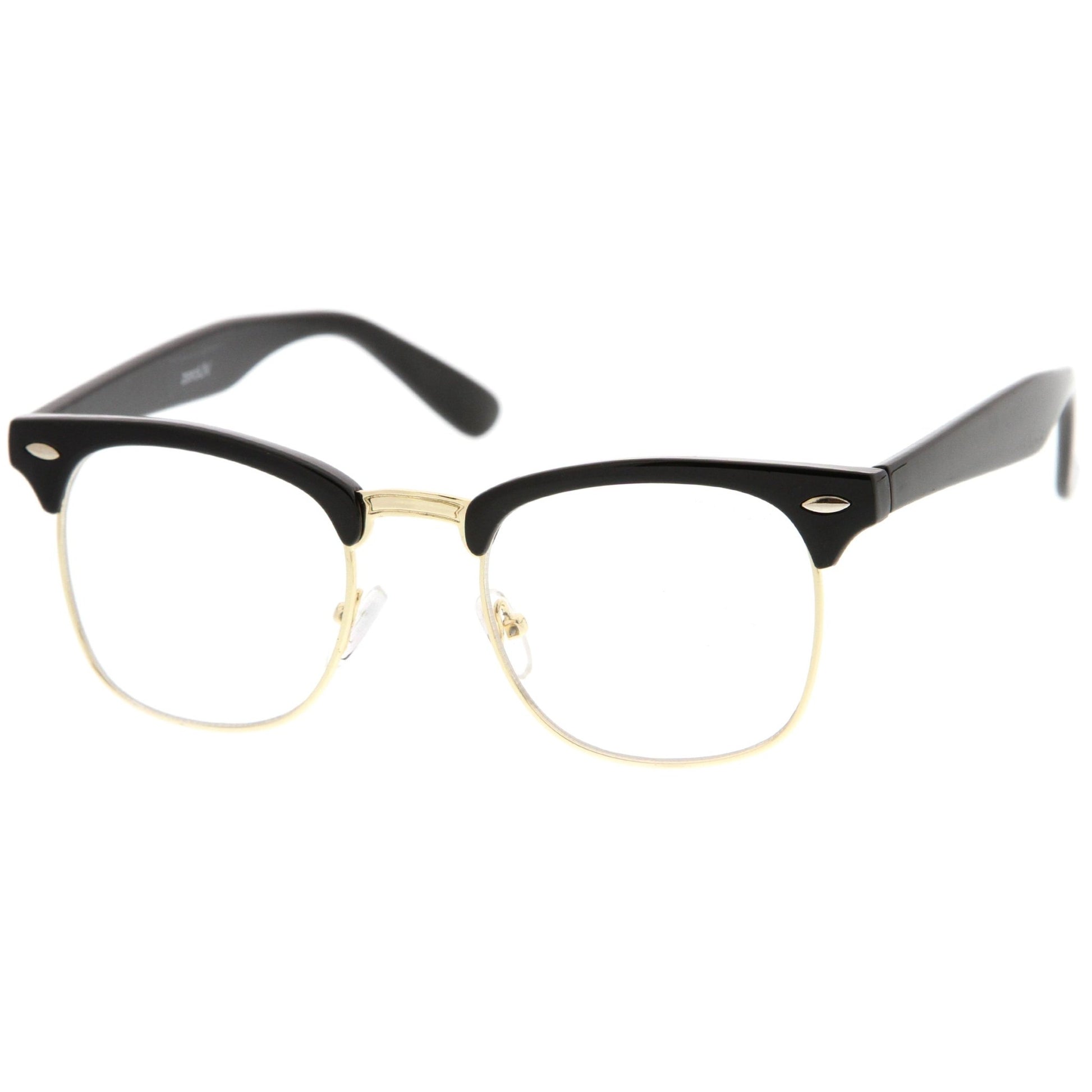 zeroUV Vintage Inspired Classic Horned Rim Half Frame Clear Lens Glasses 2933 - Angler's Pro Tackle & Outdoors
