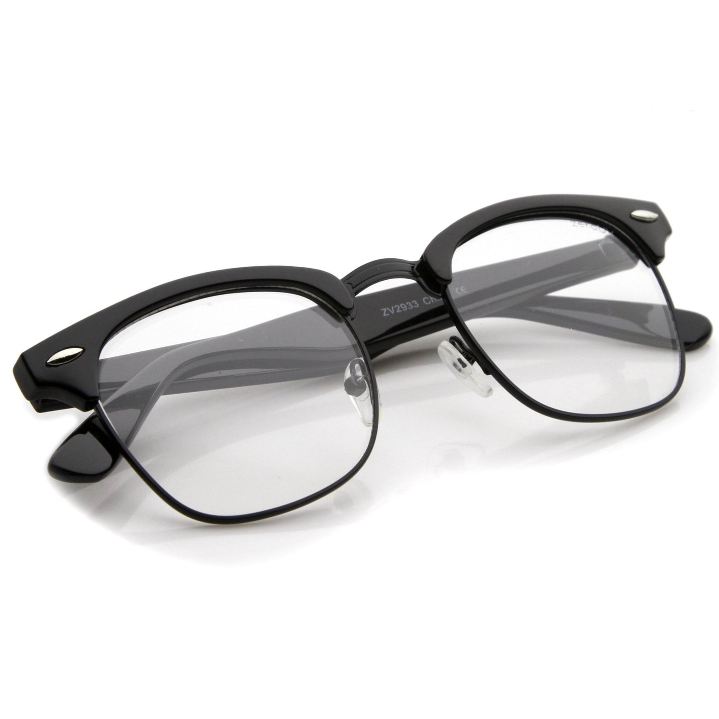 zeroUV Vintage Inspired Classic Horned Rim Half Frame Clear Lens Glasses 2933 - Angler's Pro Tackle & Outdoors