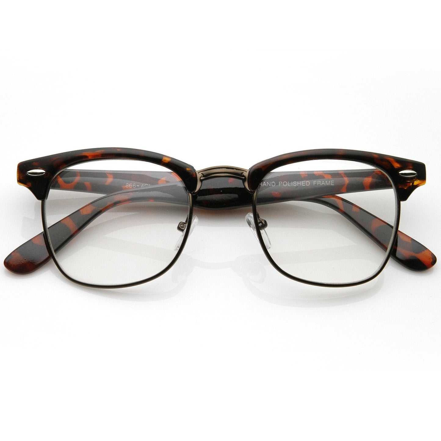 zeroUV Vintage Inspired Classic Horned Rim Half Frame Clear Lens Glasses 2933 - Angler's Pro Tackle & Outdoors
