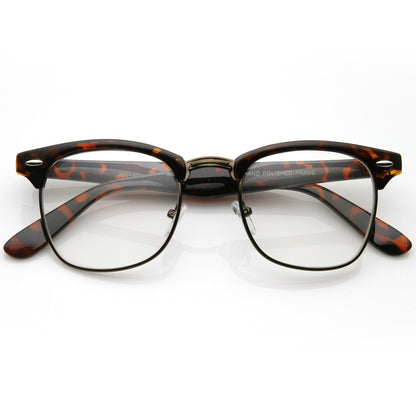zeroUV Vintage Inspired Classic Horned Rim Half Frame Clear Lens Glasses 2933 - Angler's Pro Tackle & Outdoors