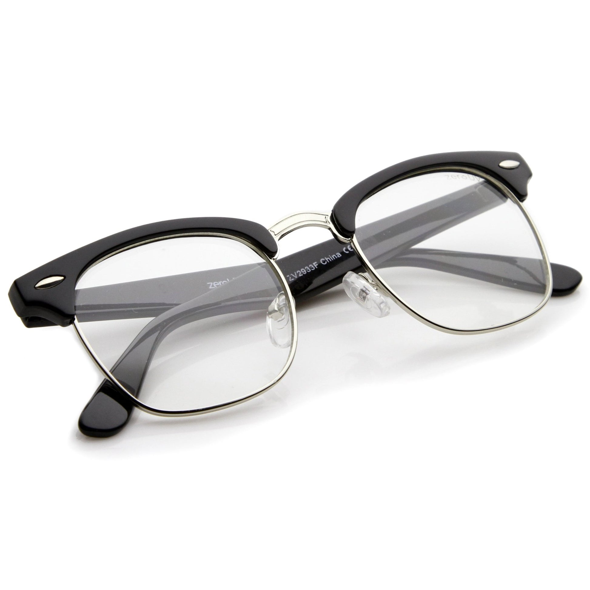 zeroUV Vintage Inspired Classic Horned Rim Half Frame Clear Lens Glasses 2933 - Angler's Pro Tackle & Outdoors
