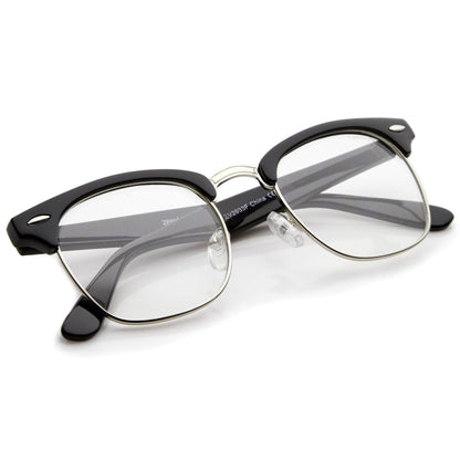 zeroUV Vintage Inspired Classic Horned Rim Half Frame Clear Lens Glasses 2933 - Angler's Pro Tackle & Outdoors