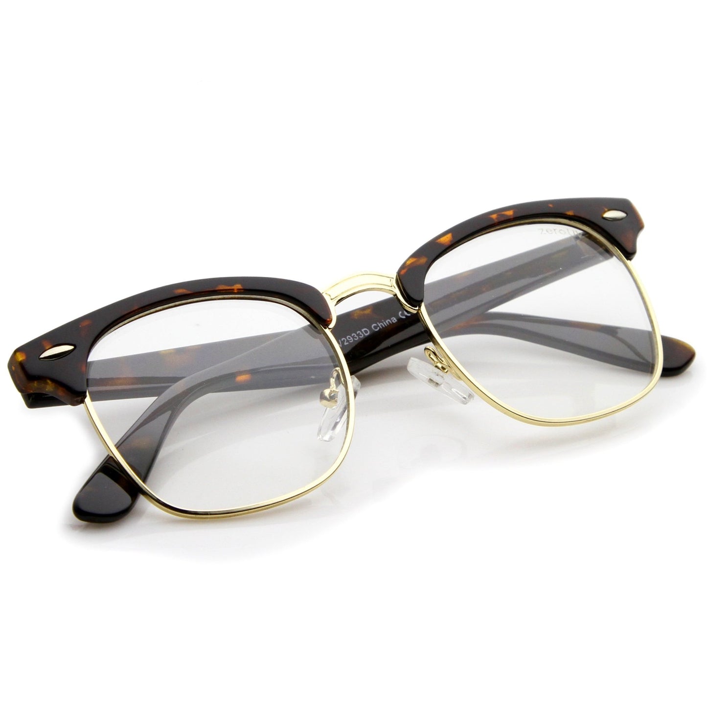 zeroUV Vintage Inspired Classic Horned Rim Half Frame Clear Lens Glasses 2933 - Angler's Pro Tackle & Outdoors