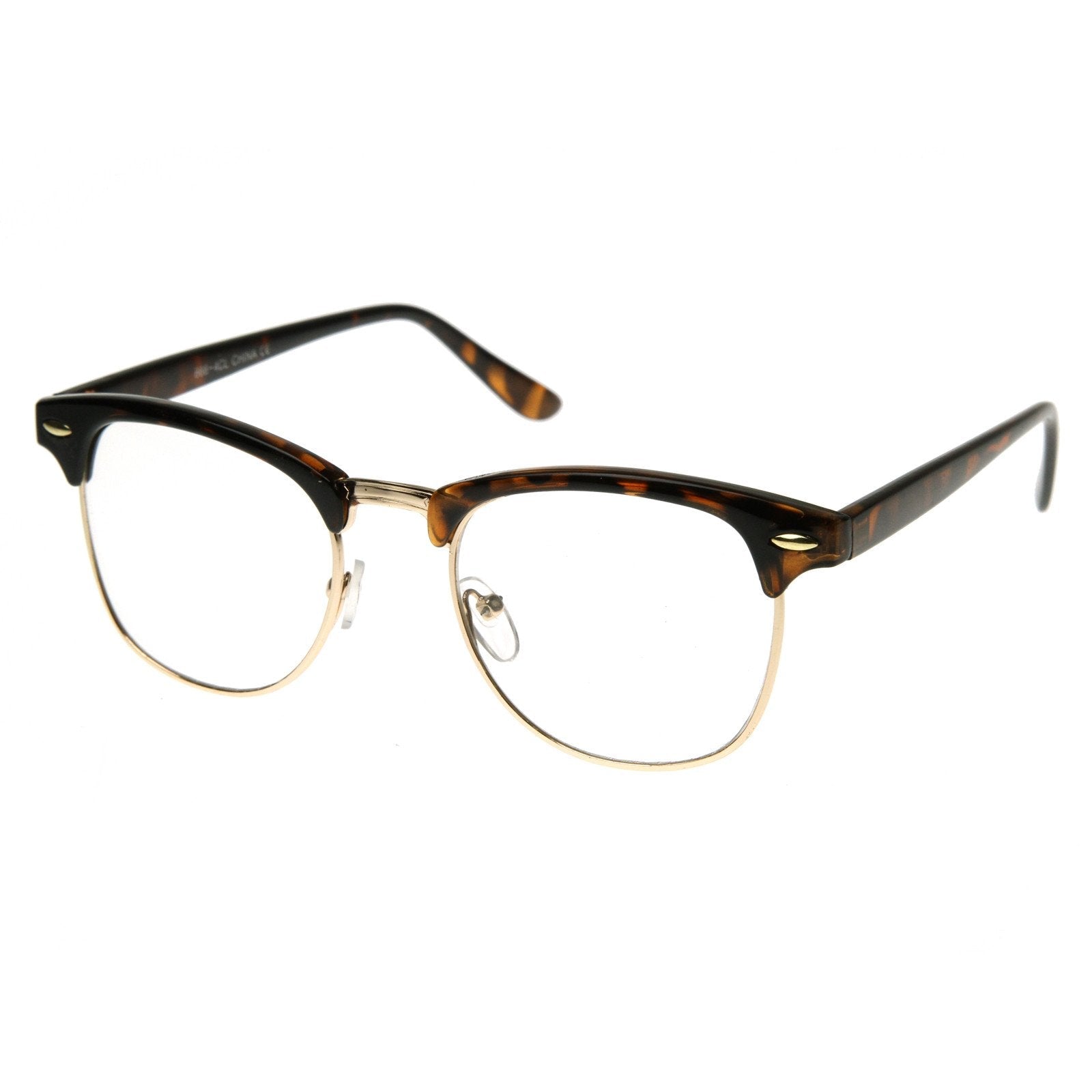 zeroUV Vintage Inspired Classic Horned Rim Half Frame Clear Lens Glasses 2933 - Angler's Pro Tackle & Outdoors