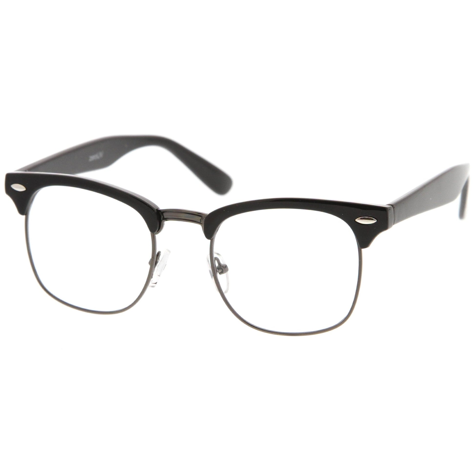 zeroUV Vintage Inspired Classic Horned Rim Half Frame Clear Lens Glasses 2933 - Angler's Pro Tackle & Outdoors