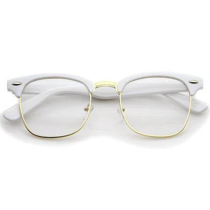 zeroUV Vintage Inspired Classic Horned Rim Half Frame Clear Lens Glasses 2933 - Angler's Pro Tackle & Outdoors