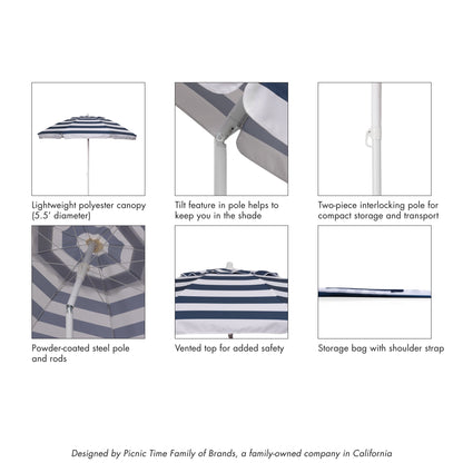 Picnic Time 5.5 Ft. Portable Beach Umbrella