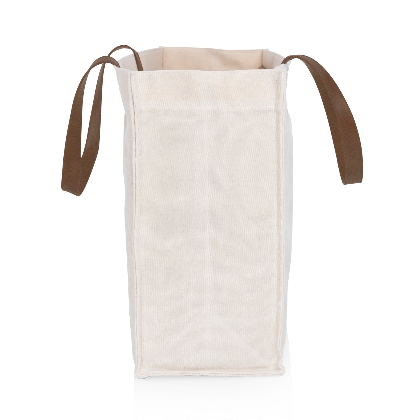 Picnic Time Market Waxed Canvas Tote with Leatherette Handles