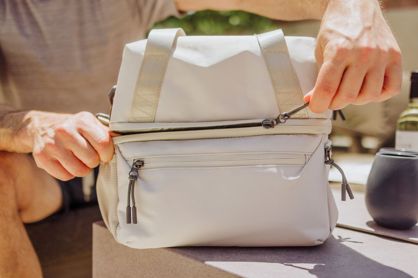 Picnic Time Tarana Recycled Lunch Bag Cooler with Utensils